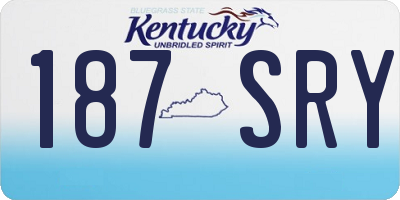 KY license plate 187SRY