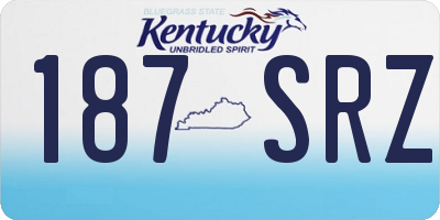 KY license plate 187SRZ