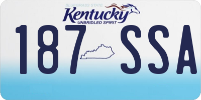 KY license plate 187SSA