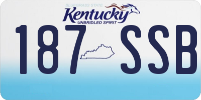 KY license plate 187SSB