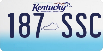 KY license plate 187SSC