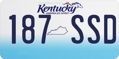 KY license plate 187SSD