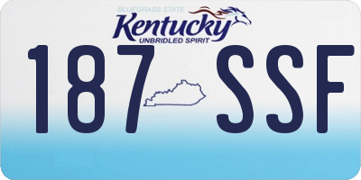 KY license plate 187SSF