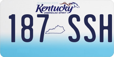 KY license plate 187SSH