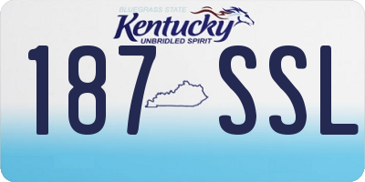 KY license plate 187SSL