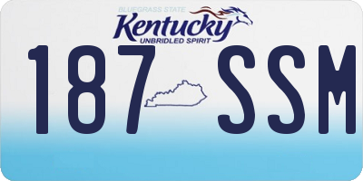 KY license plate 187SSM