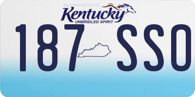 KY license plate 187SSO