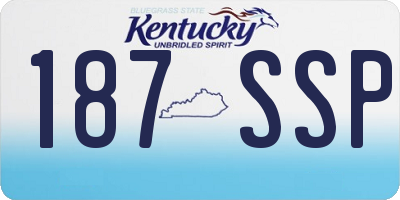 KY license plate 187SSP