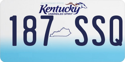 KY license plate 187SSQ