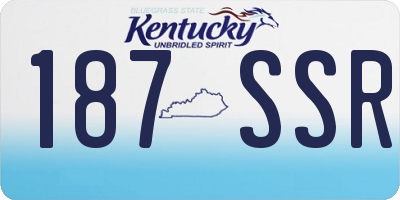 KY license plate 187SSR