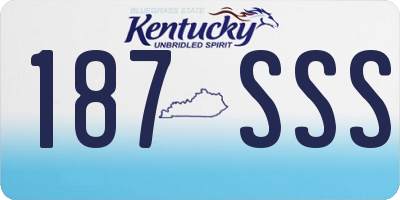KY license plate 187SSS