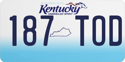 KY license plate 187TOD