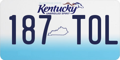 KY license plate 187TOL