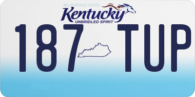 KY license plate 187TUP