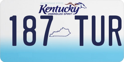 KY license plate 187TUR