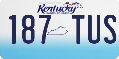 KY license plate 187TUS