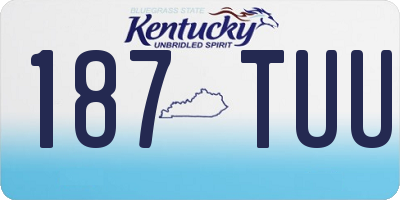 KY license plate 187TUU