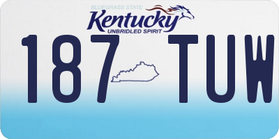 KY license plate 187TUW