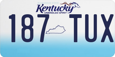 KY license plate 187TUX