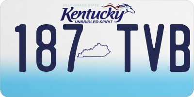 KY license plate 187TVB