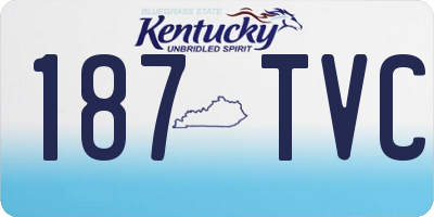 KY license plate 187TVC