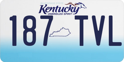 KY license plate 187TVL