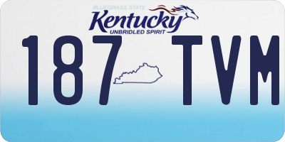 KY license plate 187TVM