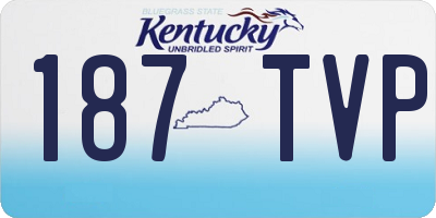 KY license plate 187TVP