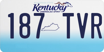 KY license plate 187TVR