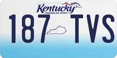 KY license plate 187TVS
