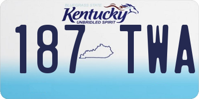 KY license plate 187TWA