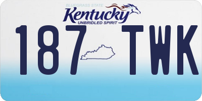 KY license plate 187TWK