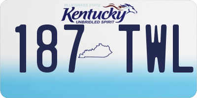 KY license plate 187TWL