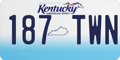 KY license plate 187TWN