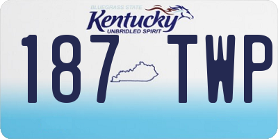 KY license plate 187TWP