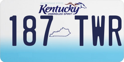 KY license plate 187TWR