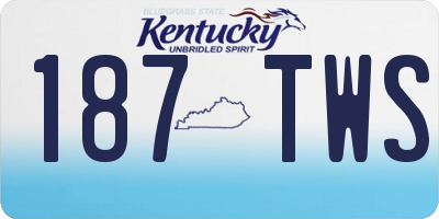 KY license plate 187TWS