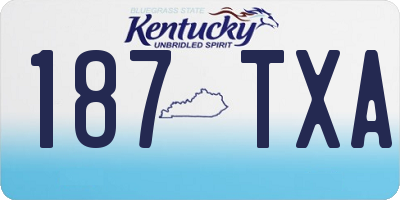 KY license plate 187TXA