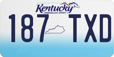 KY license plate 187TXD