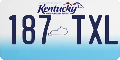KY license plate 187TXL