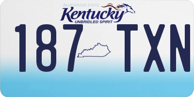 KY license plate 187TXN
