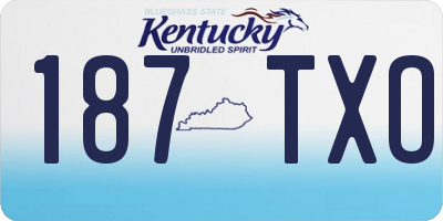 KY license plate 187TXO