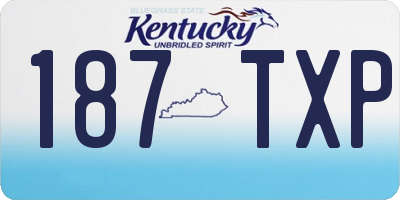 KY license plate 187TXP