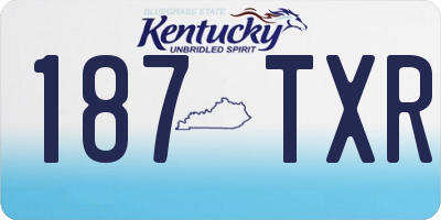 KY license plate 187TXR