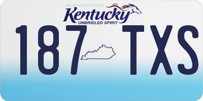 KY license plate 187TXS