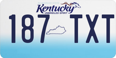 KY license plate 187TXT