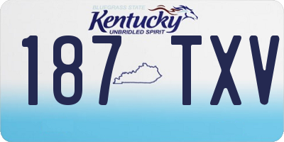 KY license plate 187TXV