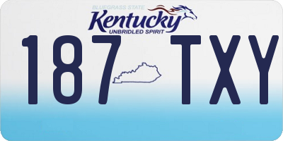KY license plate 187TXY