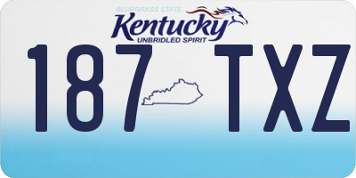 KY license plate 187TXZ