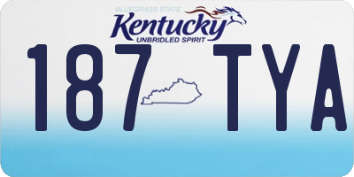 KY license plate 187TYA